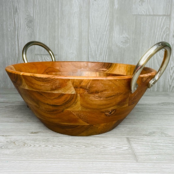 Natural wood hand carved in India wooden large fruit bowl decorative bowl wood - Picture 7 of 15